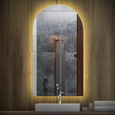 Specchio LED Semiovale 2 | Pulsanti touch | Funzione anti-appannamento | Luce bianca calda - Reyze Serie Ambient Modello 1